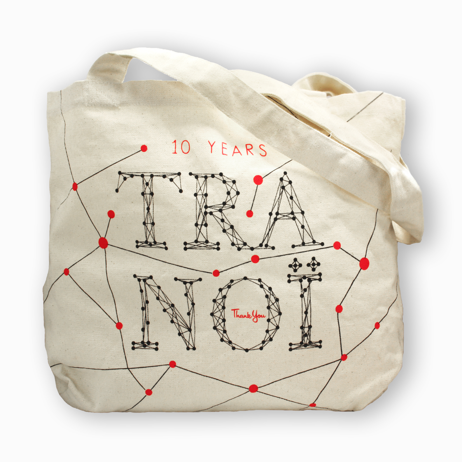 sac shopping en coton type tote bag personnalisé pour la marque Tranoï